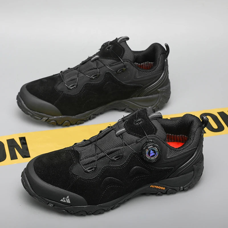 HIKEUP-Lederschuhe für Herren, Outdoor-Wanderschuhe, Touristentreckingsneaker, Bergsteigen, Trail-Joggingschuhe, Spannschloss