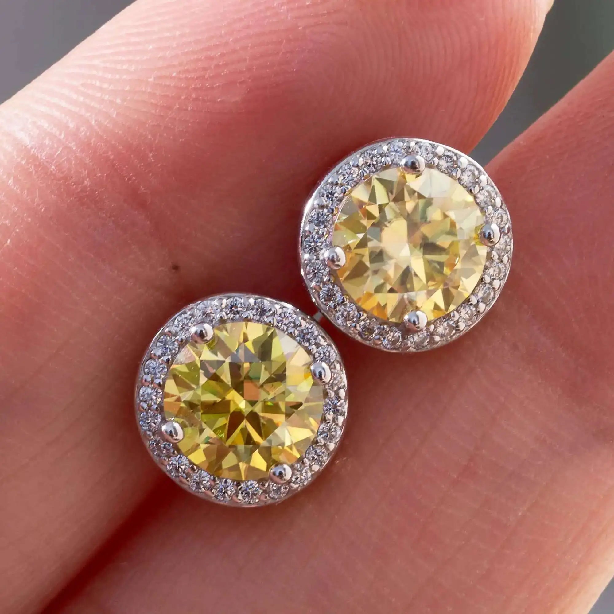 925 Sterling Silber 1 Karat Moissan ite runde Ohrringe Verlobung Hochzeit tägliche Arbeit Party Reisen luxuriöses Geschenk für Frauen