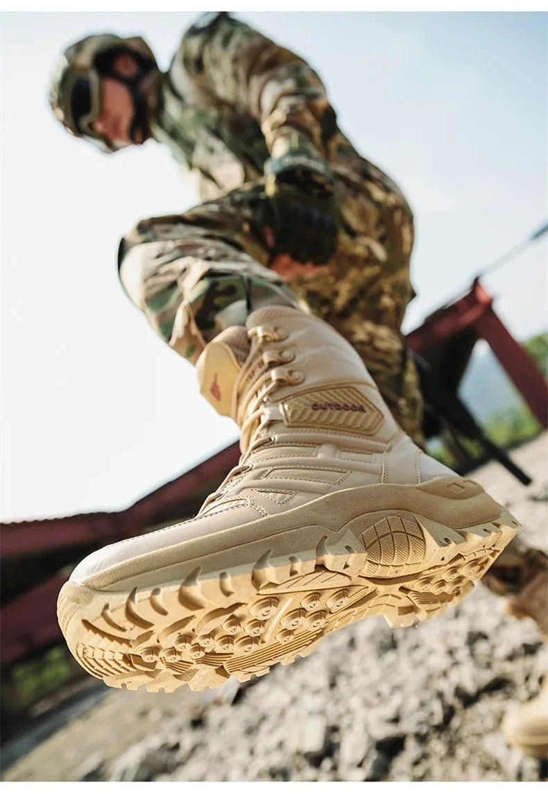 Hochwertige Leder-Combat-Stiefel für Männer