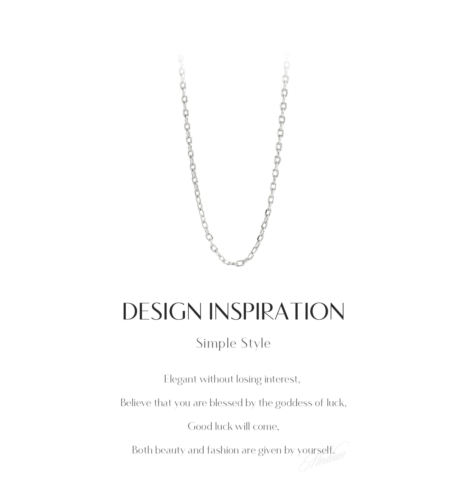 Modian 7 Stil klassische Basic-Kette 925 Sterling Silber Karabinerverschluss verstellbar 40 + 5 cm Halskette edler Schmuck für Frauen schönes Geschenk