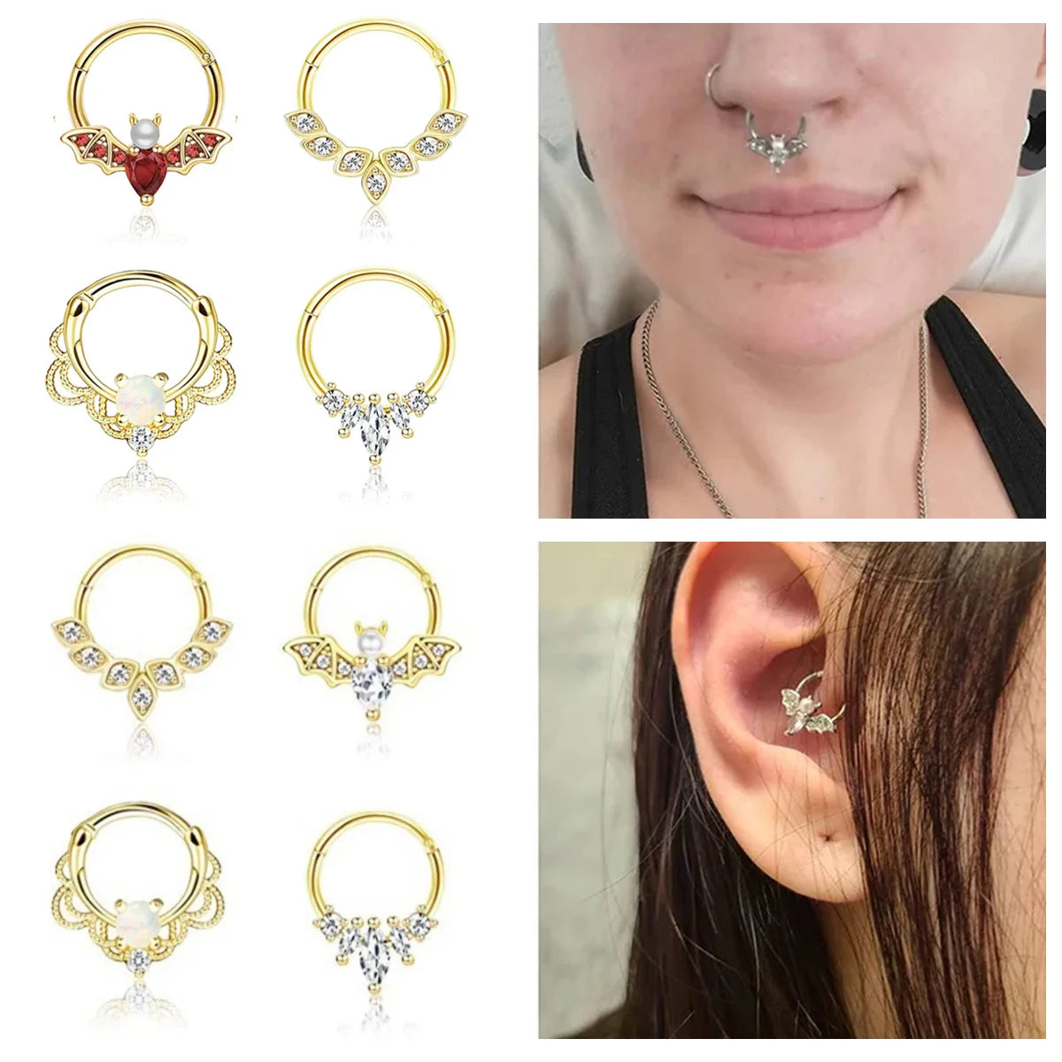 4 Stück 16G Edelstahl Septum Clicker