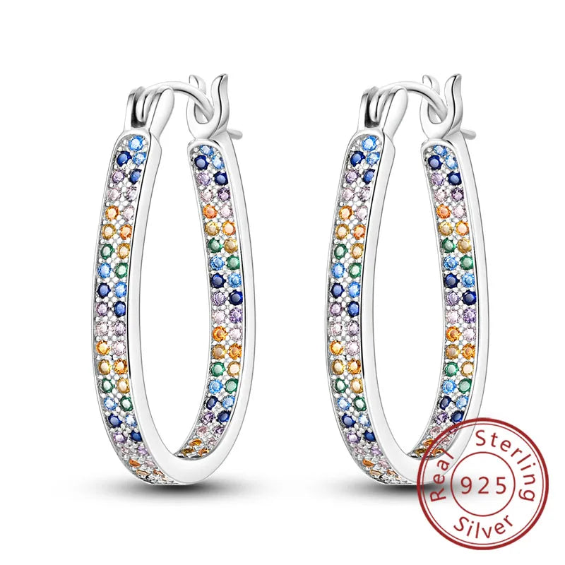 Damen-Ohrringe, 925er-Sterlingsilber, Creolen, Herz, Zirkon, Stern-Tropfenohrringe für Damen, Mode, Party, Geburtstag, Schmuck, Geschenke