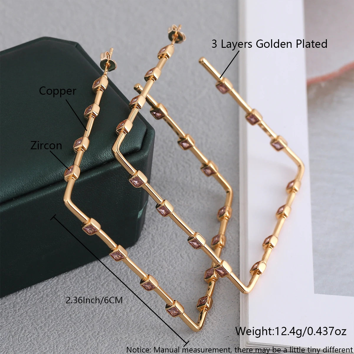 MHS.SUN Mode Vergoldet Große AAA CZ Hoop Ohrringe Für Frauen Übertreiben Große Ohrringe Intarsien Zirkon Hip Hop Ohr Schmuck Geschenk