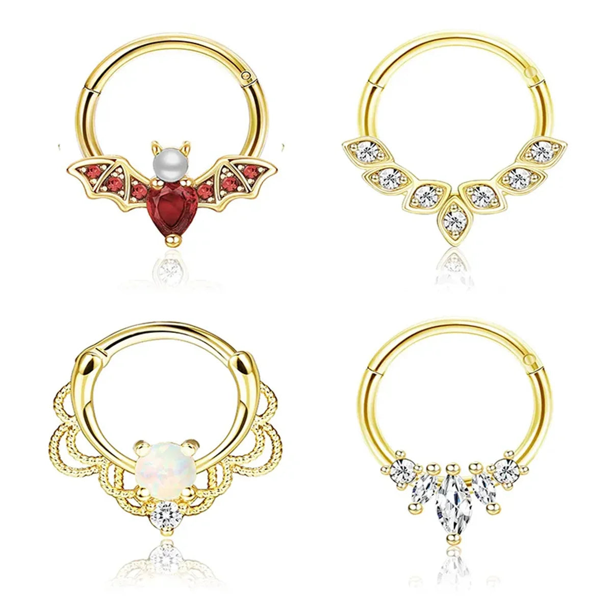 4 Stück 16G Edelstahl Septum Clicker