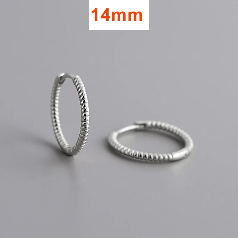 INZATT Echt 925 Sterling Silber Twisted Rope Form 18 Karat Creolen für Frauen Klassischen Feinen Schmuck Geometrische Zubehör