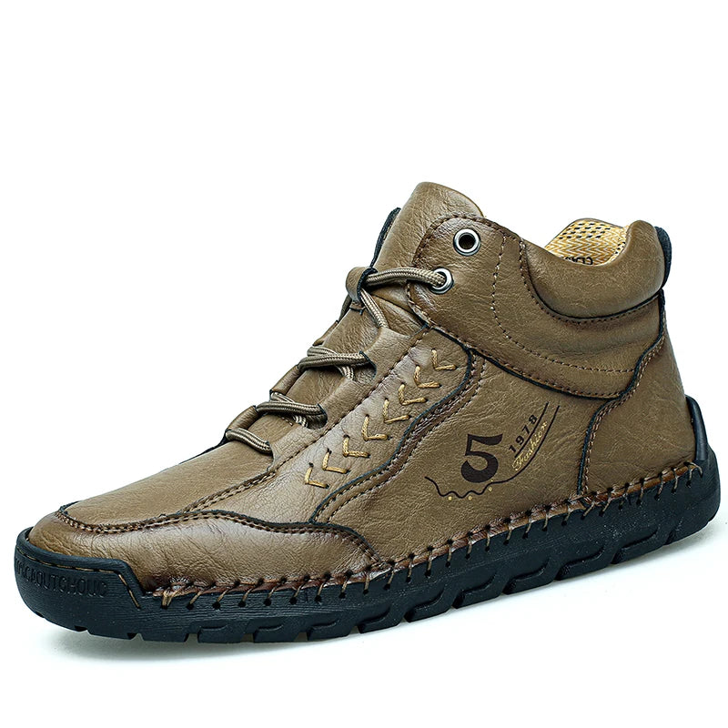Handgemachte Herren Leder-Sneaker Boots – Atmungsaktiv, Outdoor Casual