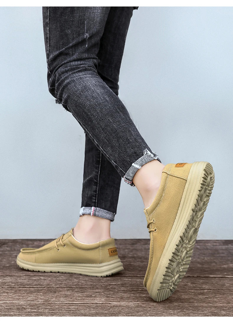 2025 neue männer Turnschuhe Sommer Atmungsaktive Männer Laufschuhe Stoff Licht Keine-Rutsch Komfortable Outdoor Walking Schuhe Loafer