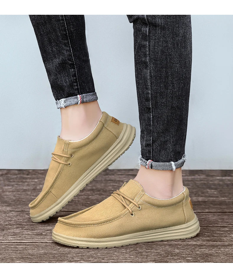 2025 neue männer Turnschuhe Sommer Atmungsaktive Männer Laufschuhe Stoff Licht Keine-Rutsch Komfortable Outdoor Walking Schuhe Loafer