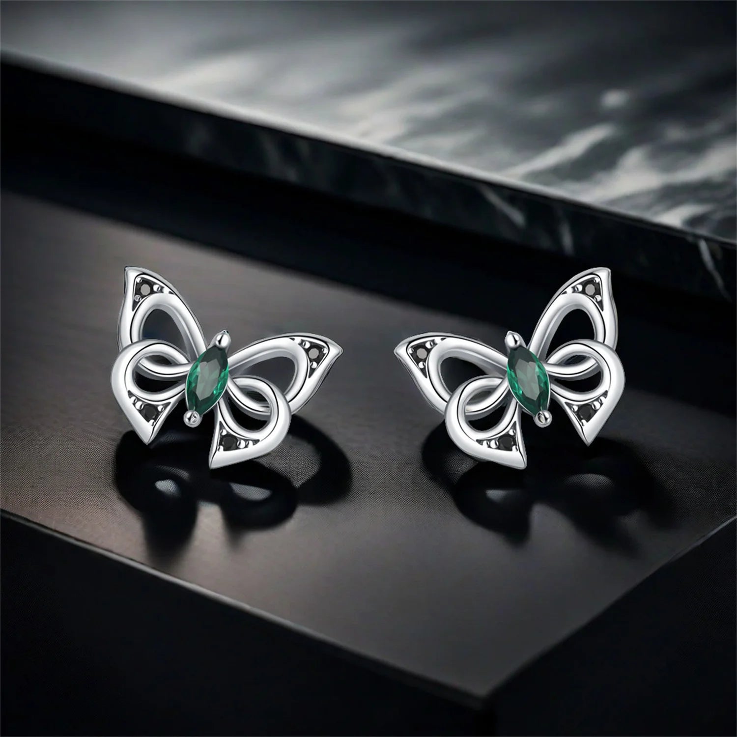 Orstarry Schmetterlings-Ohrringe aus 925er-Sterlingsilber, dunkle Serie, Ohrstecker für Damen, S925-Schmuck, Party, Jahrestag, trendiges Geschenk