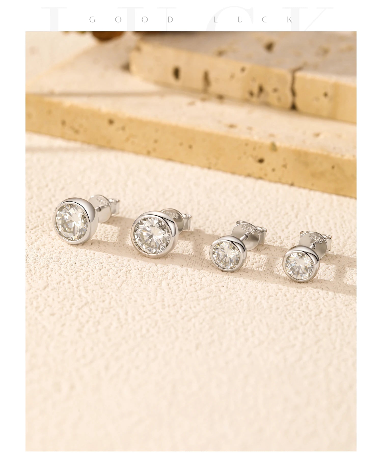 MODIAN 1CT/2CT D Farbe Lünette Moissanit Ohrringe 925 Sterling Silber Klassische Runde Stud Ohrringe Für Frauen Hochzeit Edlen schmuck