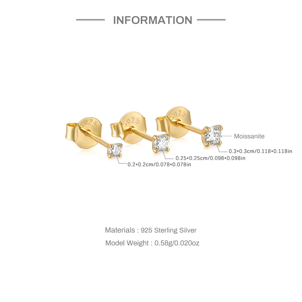 CANNER 0,5-1,2 Karat D Farbe Moissanit Ohrstecker Ohrringe für Frauen 925 Sterling Silber Funkelnder Piercing Ohrring Edlen Schmuck