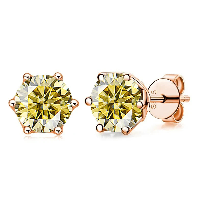 Joyce Kelly GRA-zertifizierte 0,5/1/2 CT Moissanit-Ohrringe für Damen, rosévergoldeter Sterlingsilber-925-Schmuck, heißer Verkauf, Ohrstecker