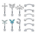12er Piercing Set 16G Gebogene Langhantel Rook Daith Augenbraue Knorpel