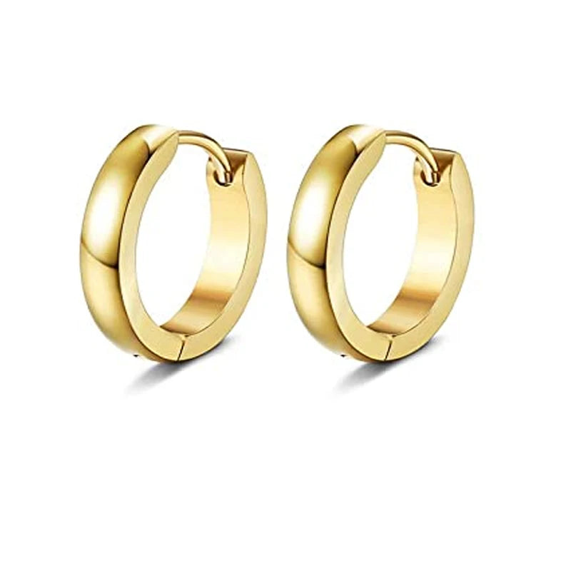 Edelstahl Huggie Hoop Ohrringe für Männer Frauen