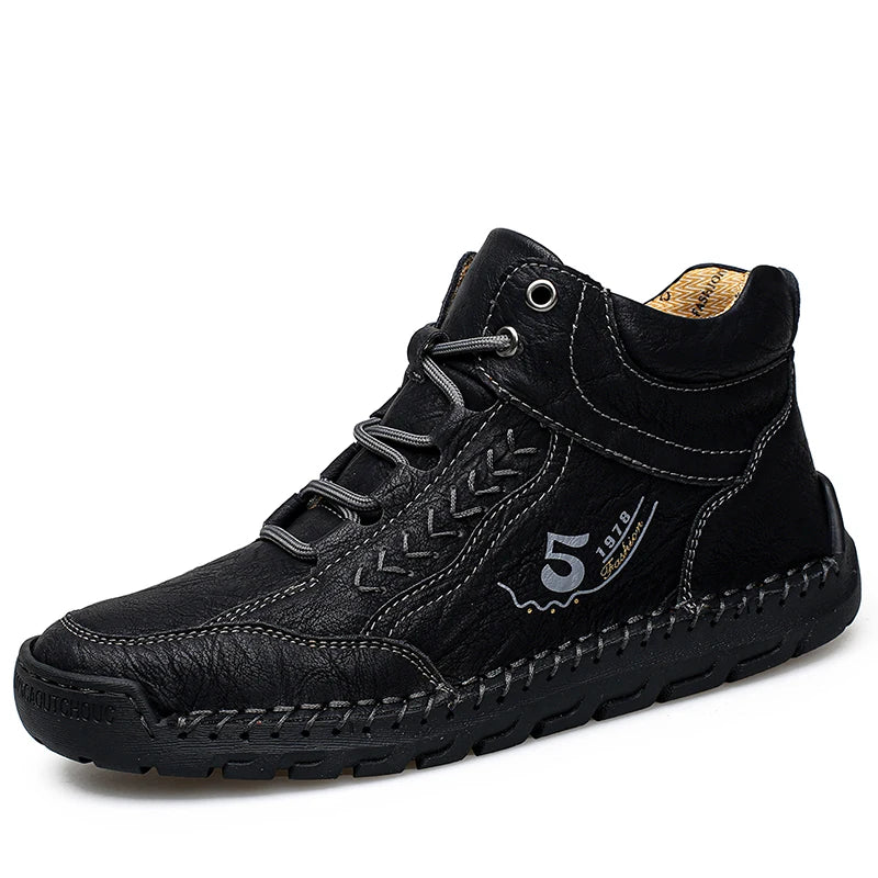 Handgemachte Herren Leder-Sneaker Boots – Atmungsaktiv, Outdoor Casual