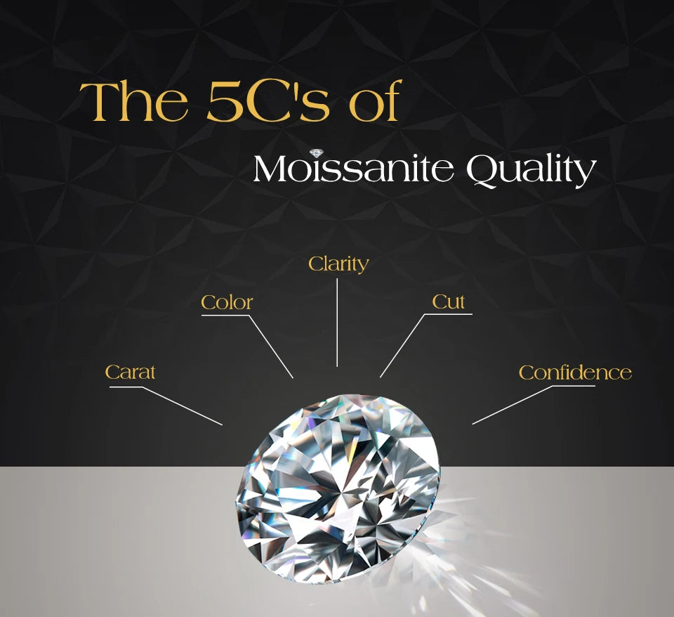 ATTAGEMS Eternity DVVS1 Moissanit-Ring für Damen, 100 % echtes 925er-Sterlingsilber, vergoldet, Hochzeit, Party, Charm, edler Schmuck, neu