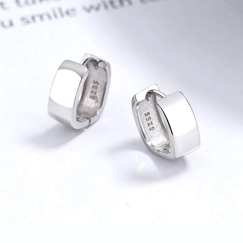 INZATT Echt 925 Sterling Silber 18K Geometrische Runde Hoop Ohrringe Für Mode Frauen Klassischen Feinen Schmuck Minimalistischen Zubehör