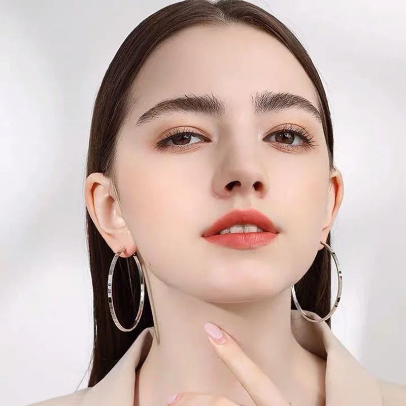 Somilia Creolen aus 925er-Sterlingsilber, modisch, Innendurchmesser 30, 40, 50, 60 mm, für Damen, Persönlichkeitsschmuck