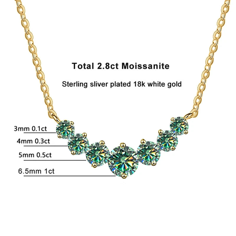 Joyce Kelly All D VVS1 Moissanit-Halskette für Damen, GRA-zertifiziert, 18 Karat Gelbgold vergoldet, 925er Sterlingsilber, Hochzeit, feiner Schmuck