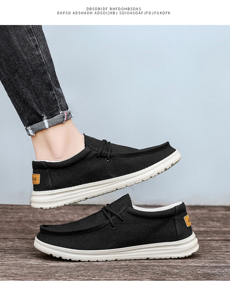 2025 neue männer Turnschuhe Sommer Atmungsaktive Männer Laufschuhe Stoff Licht Keine-Rutsch Komfortable Outdoor Walking Schuhe Loafer