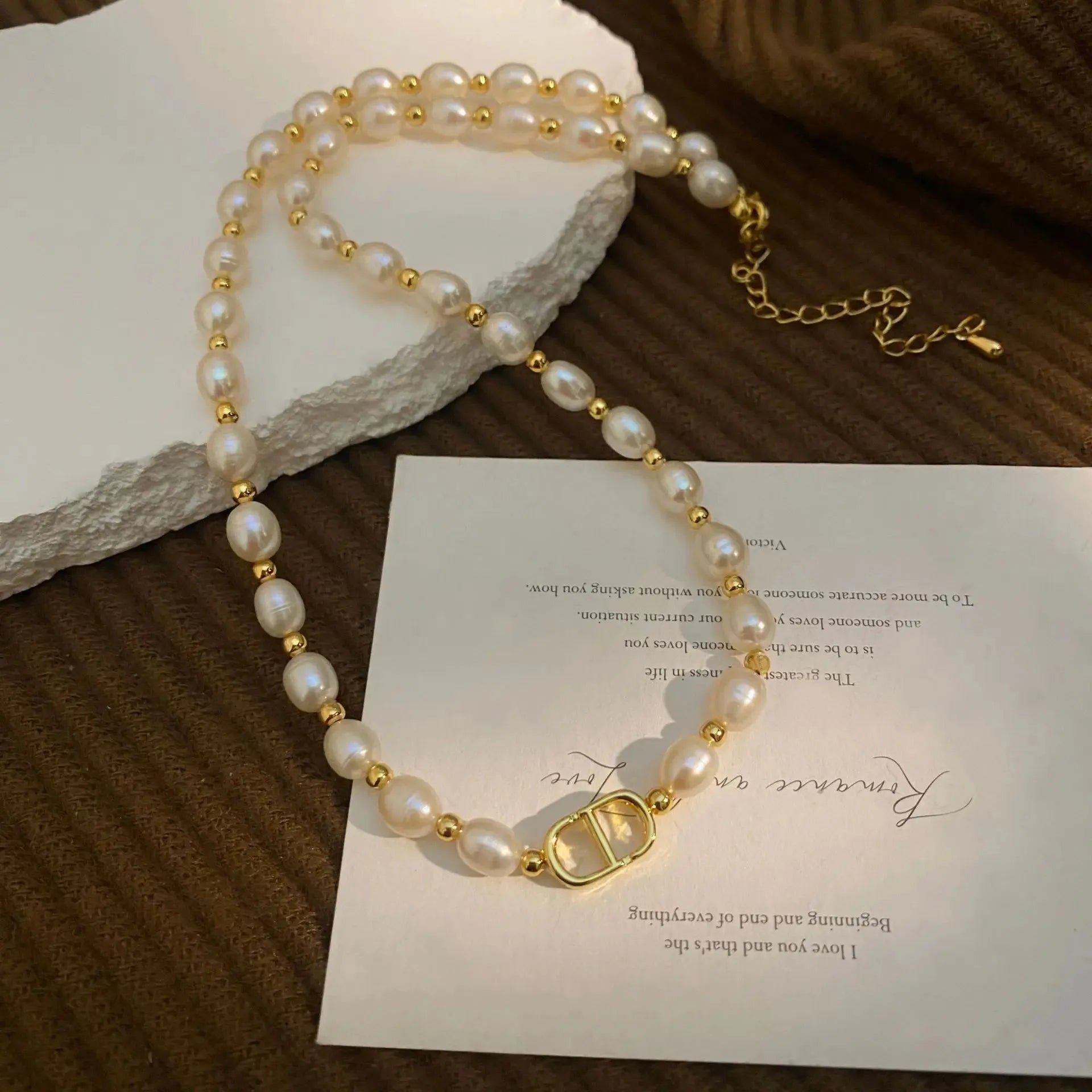 Perlenkette Gold Damen