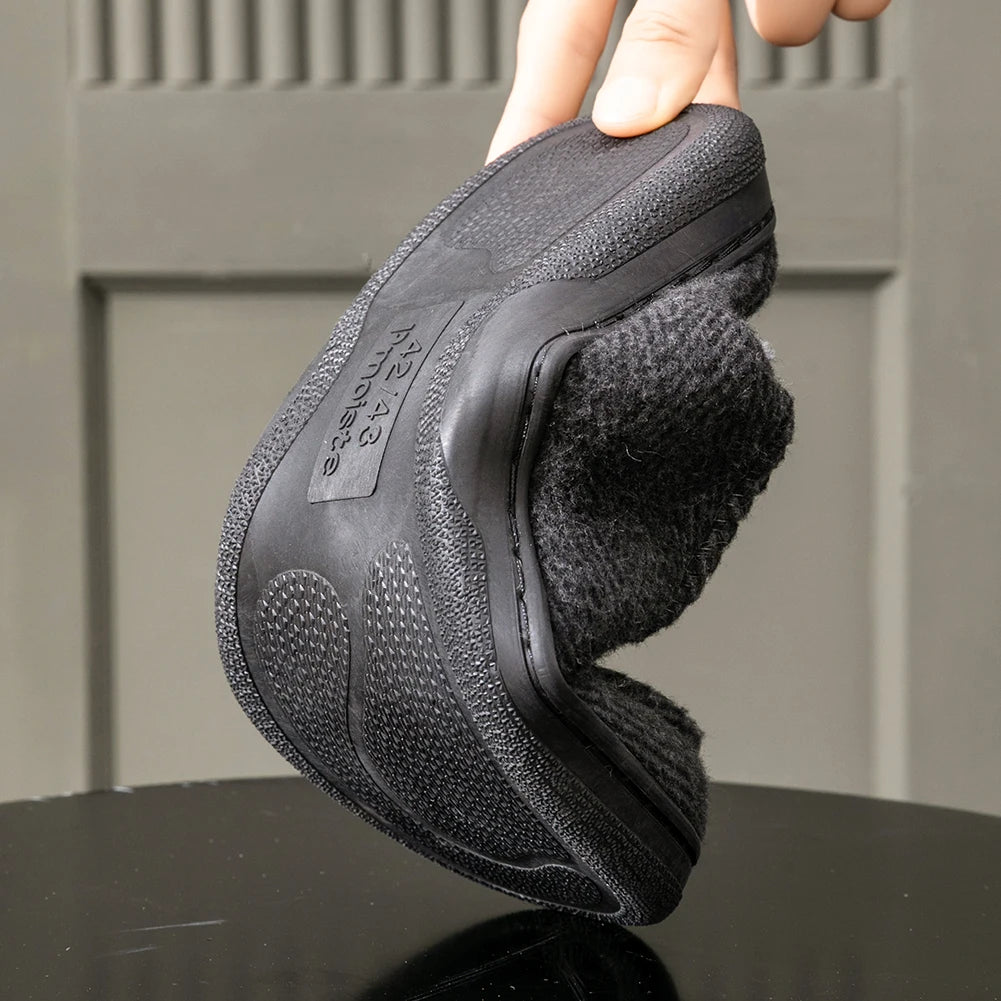 Luxus Herren-Wollhausschuhe Rutschfest