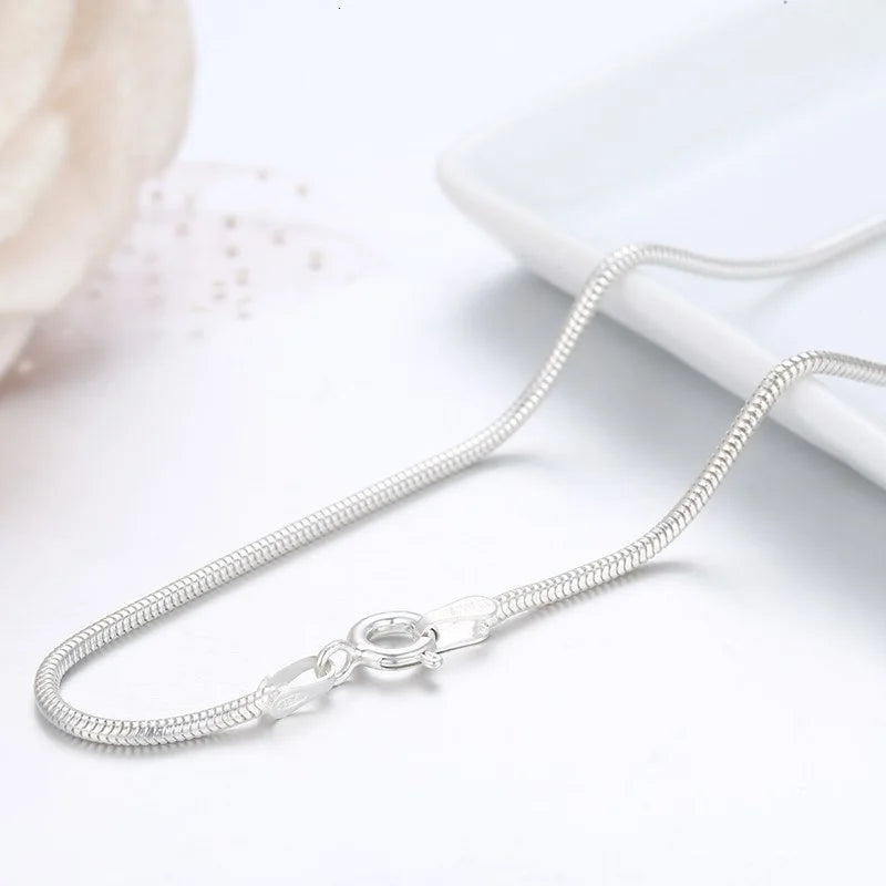 1,5mm 40-60cm Echt Solide Reine 925 Sterling Silber Runde Schlange Kette Halskette Frauen Mädchen Männer schmuck 16 "-36" Erkek Kolye Ketting
