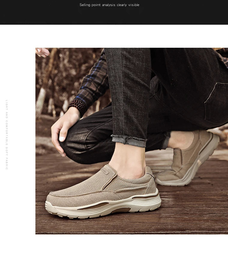 Herren Leinwand Loafers