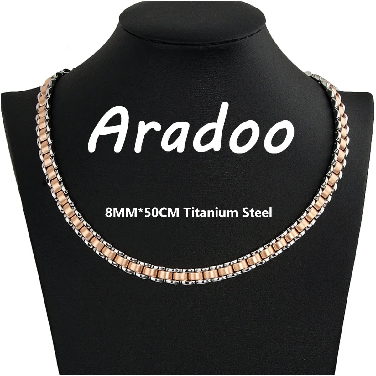 ARADOO Titan Stahl Zirkonia Magnetische Halskette Hämatit Therapie Edelstahl Halsband Halskette Kragen
