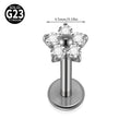 1/5PCS F-136 Implantat Titan Verschiedene Größe Blume Zirkonia Labret 16G Innengewinde Knorpel Helix Lappen Ohrring Piercing