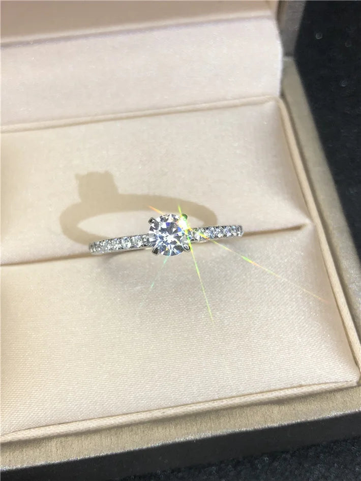 1ct Königsblauer Moissanit Verlobungsring