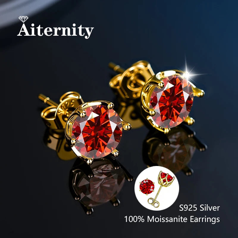 100 % echtes Sterlingsilber S925 Moissanit Ohrringe Ohrstecker mit 2 Zertifikaten D VVS1 Pass Diamant Teststift für Frauen Männer Schmuck