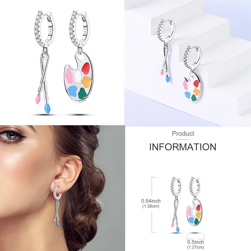 Creolen aus 925er-Sterlingsilber, Mond, Sonne, Original-Ohrring, Anhänger, Zirkon, Herzform, Stern-Ohrring, für Frauen und Mädchen, zur Herstellung von Schmuck