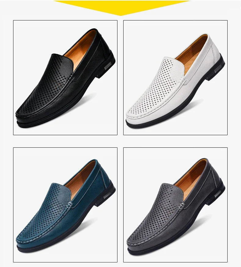 Echt leder Slip on Slipper Männer formelle Kleid Schuhe Büro fahren Hochzeits feier Mocasines Hombre große Größe Freizeit schuhe