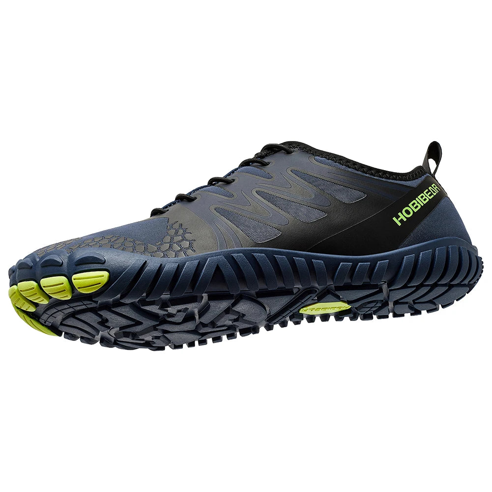 HOBIBEAR Barfußschuhe mit breiter Zehenpartie für Unisex, Kunstleder, Outdoor-Walking-Sneaker, Zero Drop, minimalistische Schuhe mit elastischem Band