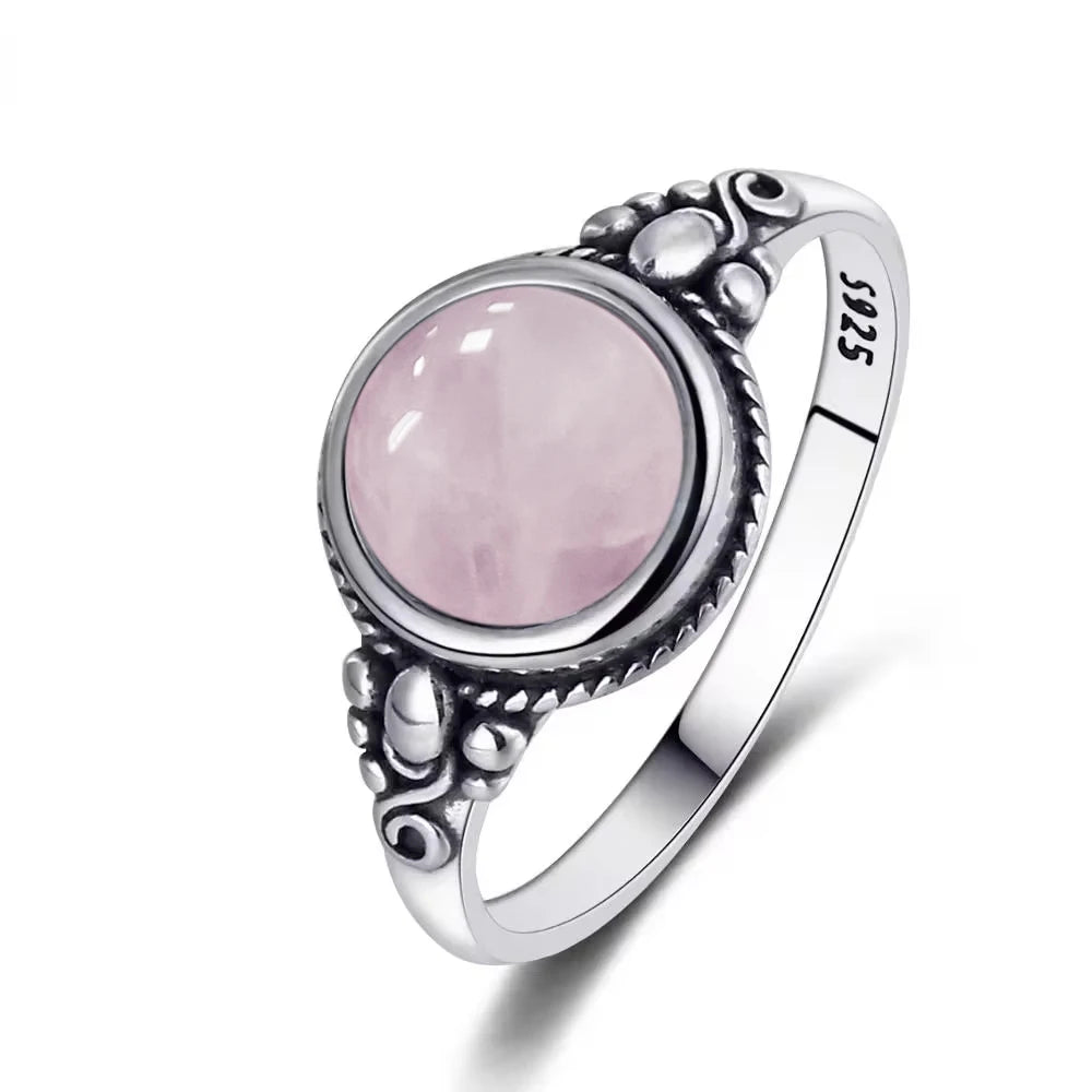 925 Silber Mondstein-Ring Herren