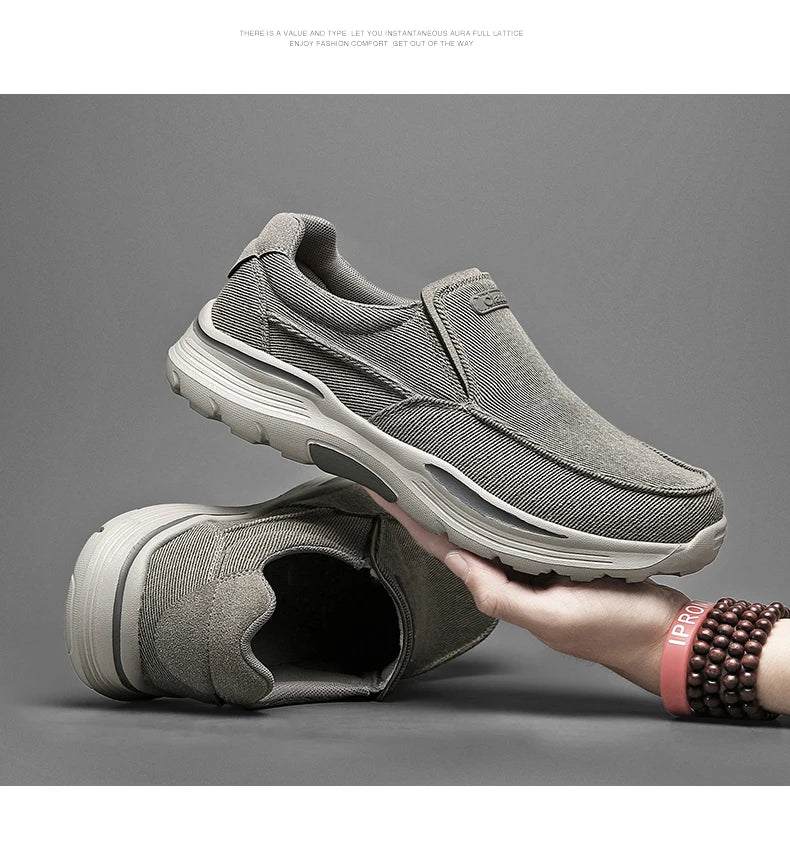 Herren Leinwand Loafers