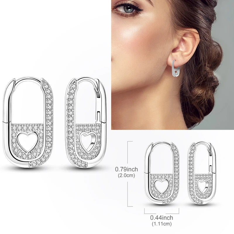 Creolen aus 925er-Sterlingsilber, Mond, Sonne, Original-Ohrring, Anhänger, Zirkon, Herzform, Stern-Ohrring, für Frauen und Mädchen, zur Herstellung von Schmuck