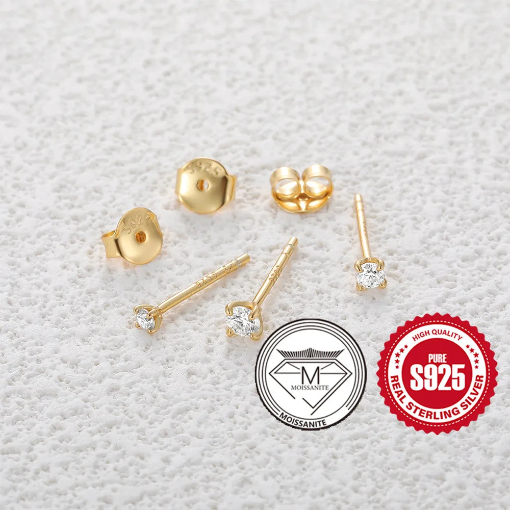 CANNER 0,5-1,2 Karat D Farbe Moissanit Ohrstecker Ohrringe für Frauen 925 Sterling Silber Funkelnder Piercing Ohrring Edlen Schmuck