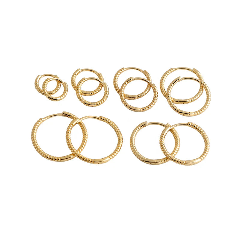 INZATT Echt 925 Sterling Silber Twisted Rope Form 18 Karat Creolen für Frauen Klassischen Feinen Schmuck Geometrische Zubehör