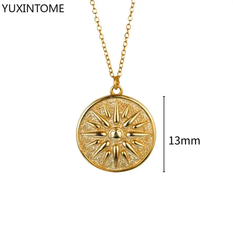 925 Sterling Silber Kette Sonne Anhänger Halskette