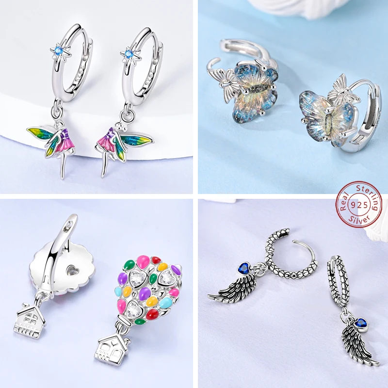 2025 neue 925 Sterling Silber Ohrringe Einfache Bogen Erdbeere Schmetterling Creolen für Hochzeit Party Frauen Schmuck Mädchen