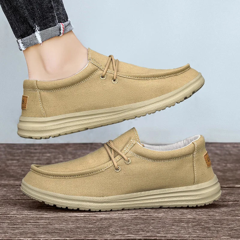 2025 neue männer Turnschuhe Sommer Atmungsaktive Männer Laufschuhe Stoff Licht Keine-Rutsch Komfortable Outdoor Walking Schuhe Loafer
