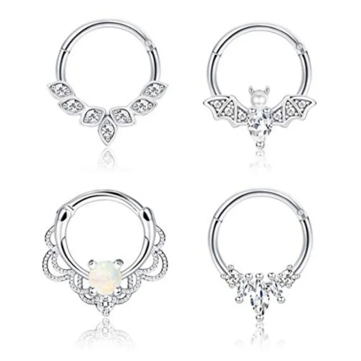 4 Stück 16G Edelstahl Septum Clicker