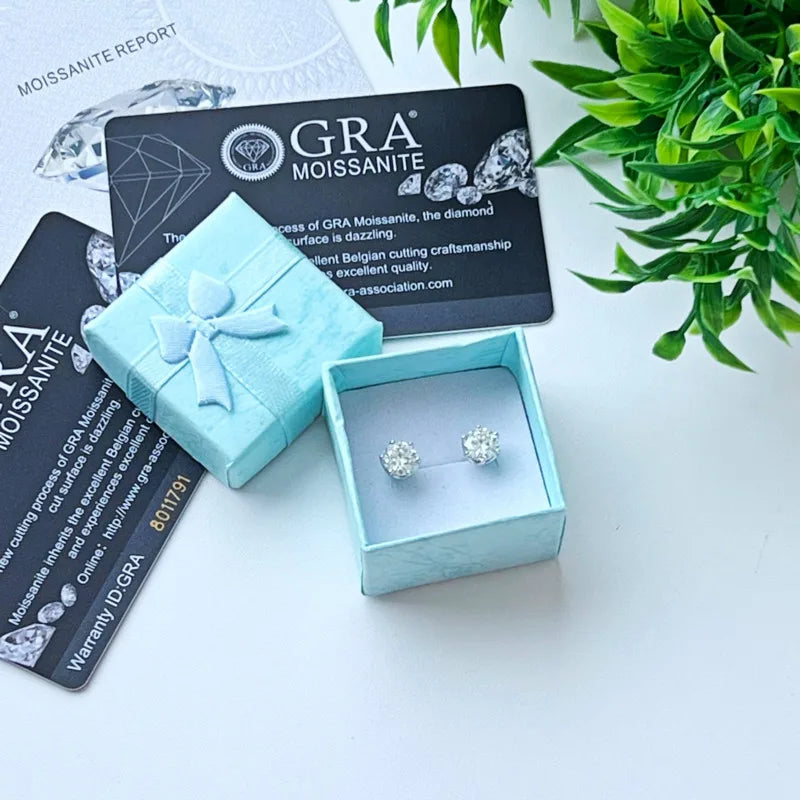 JoyceJelly 1/2/4CT VVS D Farbe Moissanit Russische Cut 8H8A Labor Diamant Stud Ohrringe Für Frauen S925 Sterling silber Edlen Schmuck
