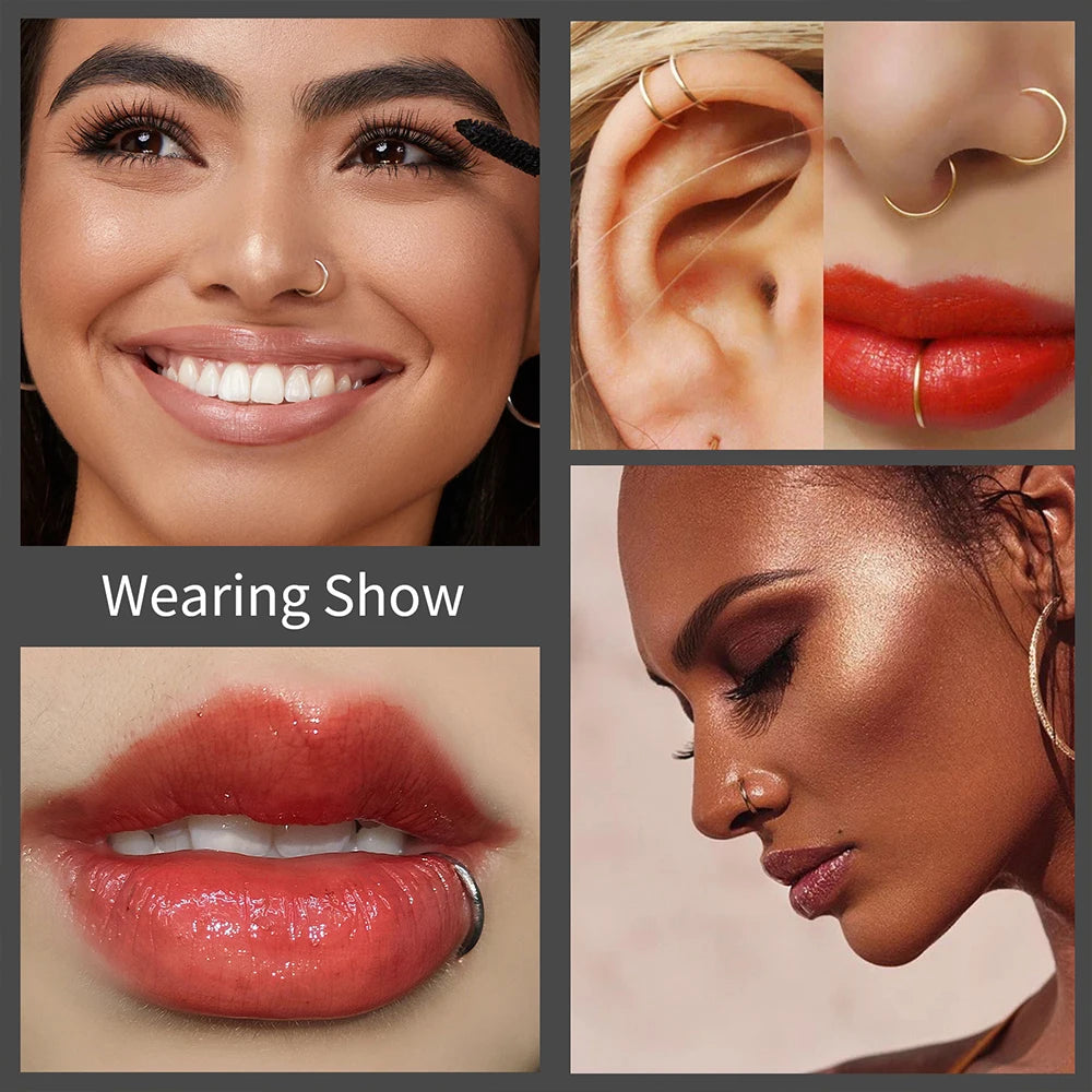 10/50PCS ASTM F136 Titan Nasenring Klapp Clicker Segment Septum Hoop Frauen Männer Ohr Knorpel Helix Ohrring Piercing schmuck