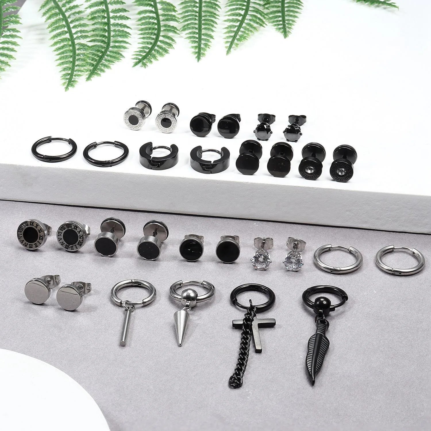 Gothic Edelstahl  Herren und damen  Ohrringe