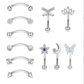 11er Set Hypoallergener Piercing Schmuck Edelstahl fur Knorpel und Augenbraue