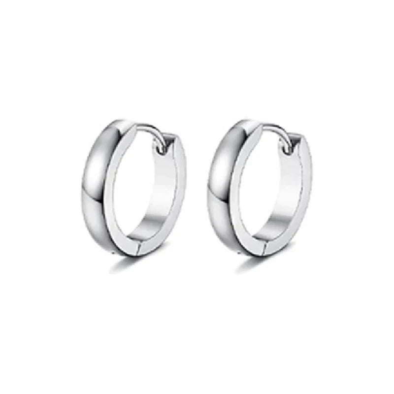 Edelstahl Huggie Hoop Ohrringe für Männer Frauen