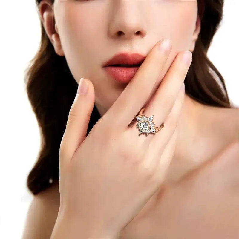 Luxus-Moissanit-Ring 2 CT – 925er Sterling Silber